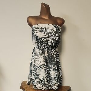 Express Black and White Strapless Romper
